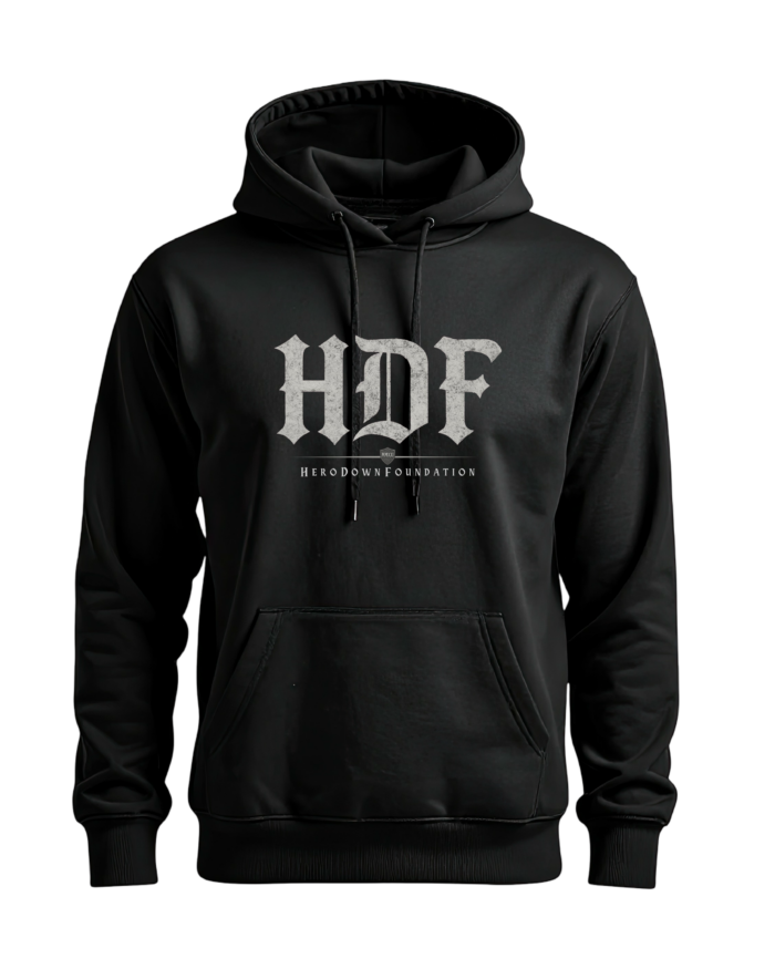 Black hoodie gray letters